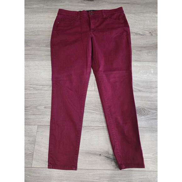 LuLaRoe Womens Size 34 Burgundy Skinny Denim Pants Excellent Used Condition - Picture 1 of 8